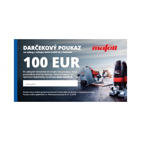 Poukaz na nákup v eshope MAFELL v hodnote 100 €