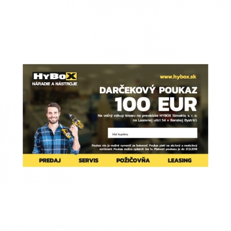 Poukaz na nákup v obchode HYBOX v hodnote 100 €